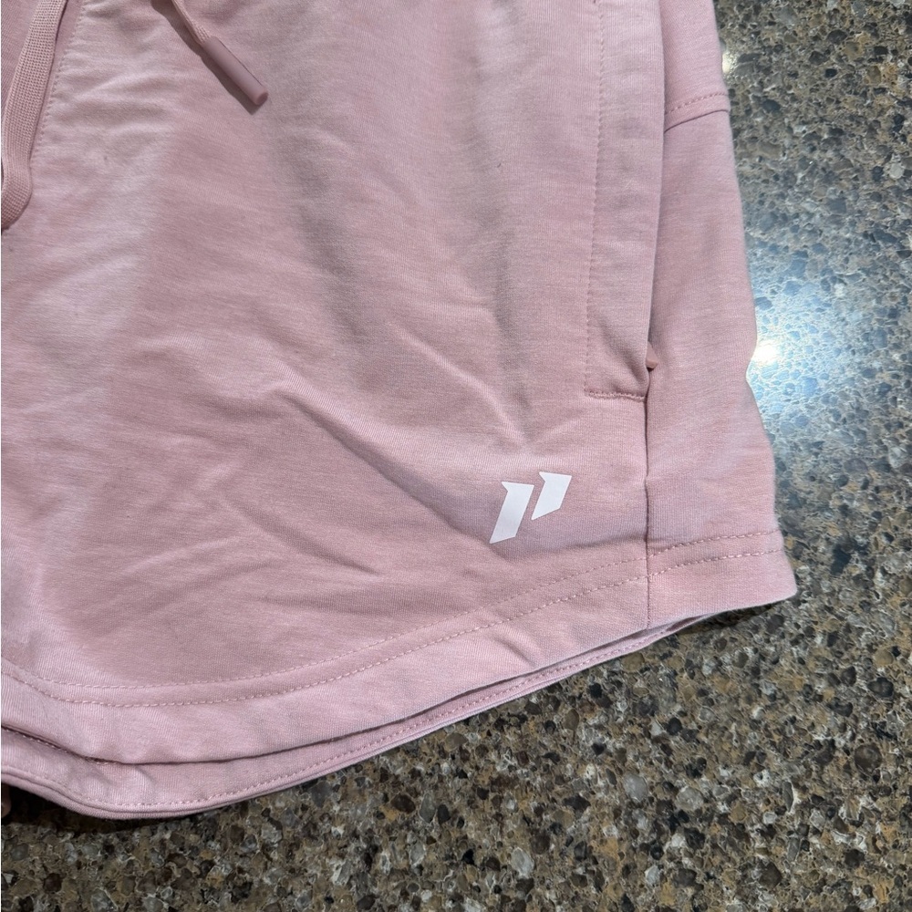 Women's Light Pink Athletic Drawstring Shorts - Picture 2 of 6